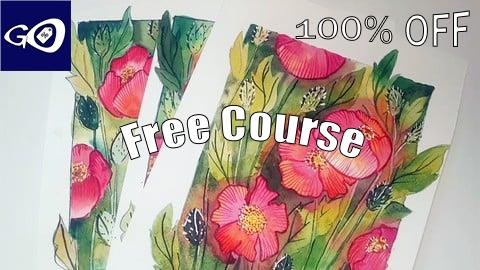 Free Coupon Watercolor poppies. From sketch to finished work. [100% OFF]
